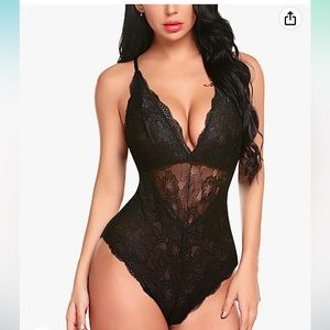 NWT Sz Small Black Sexy Lace Bodysuit/Teddy